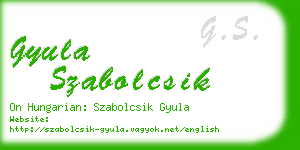 gyula szabolcsik business card